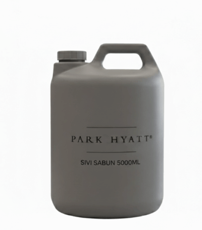 Park Hyatt markalı, 5000ml hacimli gri renkli otel sıvı sabunu bidonu.