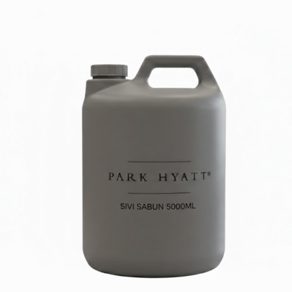 Park Hyatt markalı, 5000ml hacimli gri renkli otel sıvı sabunu bidonu.